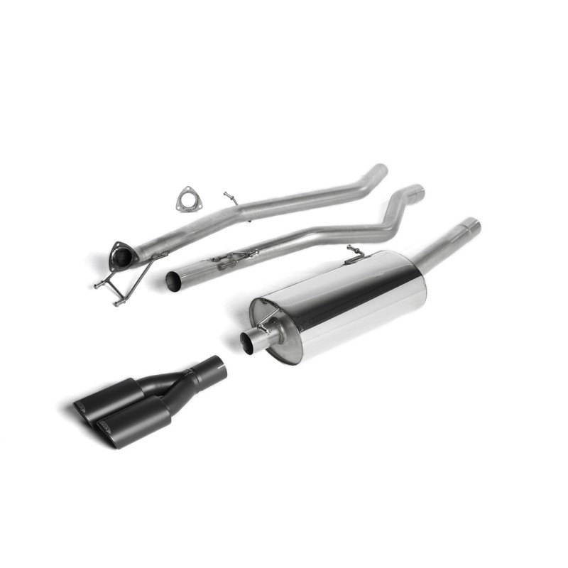 VW Amarok 2.0 BiTDI 163/180 - Cat-Back Exhaust System with Twin Black Oval Outlets - Cerakote Black Oval