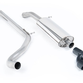 VW Polo R WRC - Non-Resonated (Louder) Cat-Back Exhaust System with Cerakote Black Tips - Cerakote Black