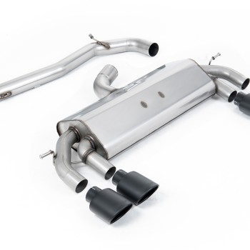 VW Golf R MK7 2.0 TSI (76.2mm systems) - Non-Resonated RACE (Louder) Cat-Back Exhaust System with Cerakote Black Oval Tips - Cerakote Black Ovals