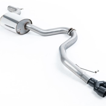 VW Jetta MK6 GLI 2.0T TSI - Resonated (Quieter) Cat-Back Exhaust System with Twin Cerakote Black Tips - Cerakote Black