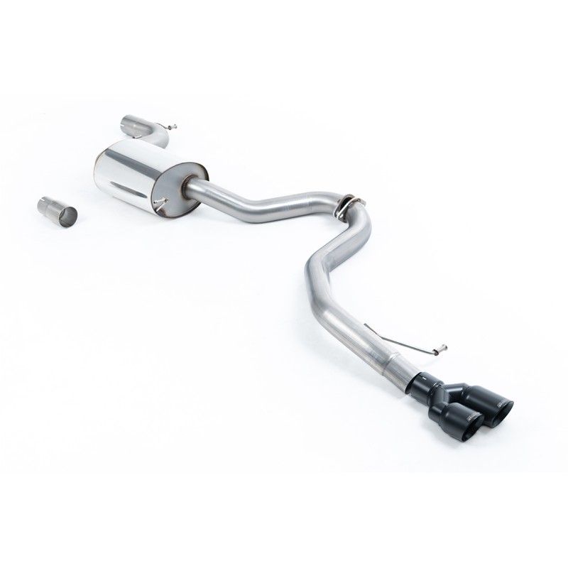 VW Jetta MK6 GLI 2.0T TSI - Resonated (Quieter) Cat-Back Exhaust System with Twin Cerakote Black Tips - Cerakote Black