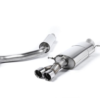 Resonated (Quieter) Cat-Back Exhaust System with Twin Polished Tips - Polished