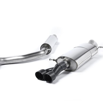 Resonated (Quieter) Cat-Back Exhaust System with Twin Cerakote Black Tips - Cerakote Black