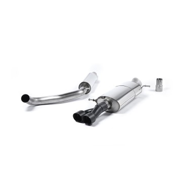 Resonated (Quieter) Cat-Back Exhaust System with Twin Cerakote Black Tips - Cerakote Black