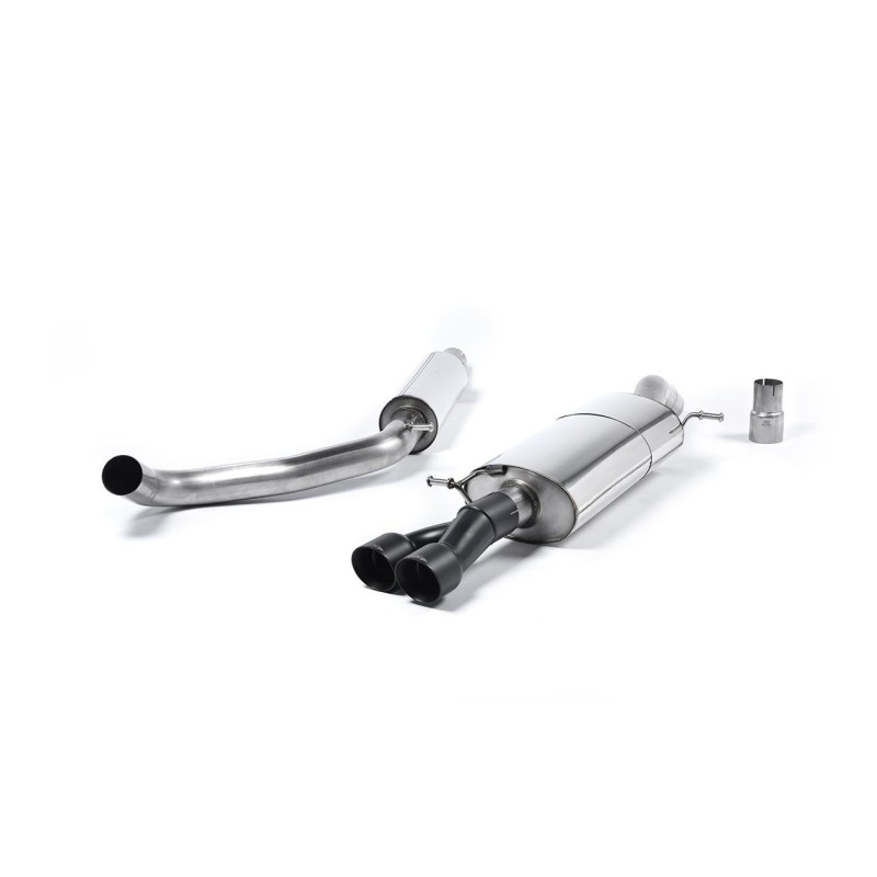 Resonated (Quieter) Cat-Back Exhaust System with Twin Cerakote Black Tips - Cerakote Black