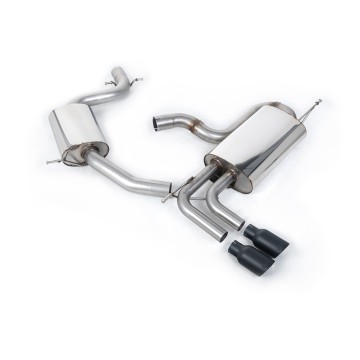 VW Golf Mk5 GTi Edition 30 2.0T - Resonated (Quieter) Cat-Back Exhaust System with Cerakote Black Tips - Cerakote Black