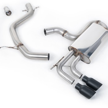VW Golf Mk6 GT 1.4 TSI 160PS - Non-Resonated (Louder) Cat-Back Exhaust System with Cerakote Black Tips - Cerakote Black