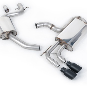 VW Golf Mk6 GT 1.4 TSI 160PS - Resonated (Quieter) Cat-Back Exhaust System with Cerakote Black Tips - Cerakote Black