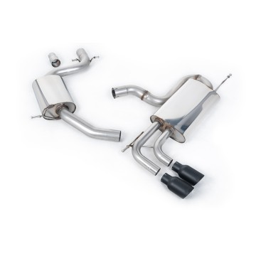 VW Golf Mk6 GT 1.4 TSI 160PS - Resonated (Quieter) Cat-Back Exhaust System with Cerakote Black Tips - Cerakote Black