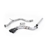VW Golf GTD Mk7 - Non-Resonated (Louder) Cat-Back Exhaust System with Cerakote Black Tips - Cerakote Black