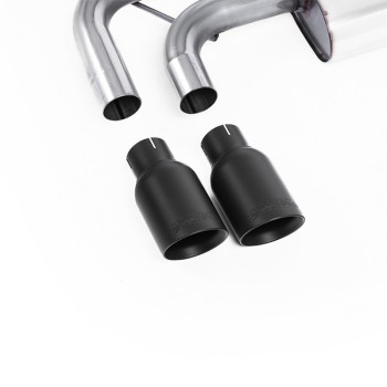 VW Golf Mk5 2.0 TDI 140PS - Non-Resonated (Louder) Cat-Back Exhaust System with Cerakote Black Tips (For GTI Valance) - Cerakote Black