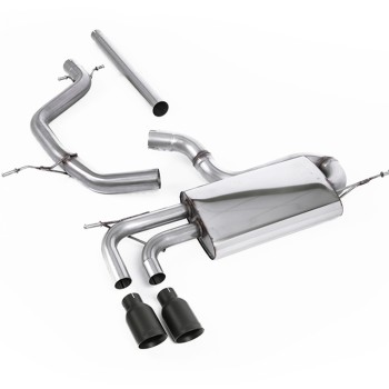 VW Golf Mk5 2.0 TDI 140PS - Non-Resonated (Louder) Cat-Back Exhaust System with Cerakote Black Tips (For GTI Valance) - Cerakote Black