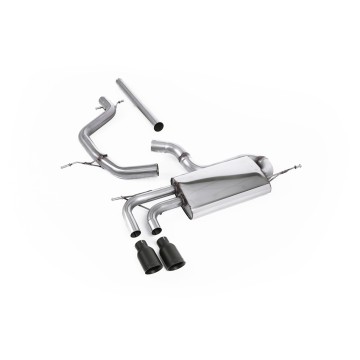 VW Golf Mk5 2.0 TDI 140PS - Non-Resonated (Louder) Cat-Back Exhaust System with Cerakote Black Tips (For GTI Valance) - Cerakote Black