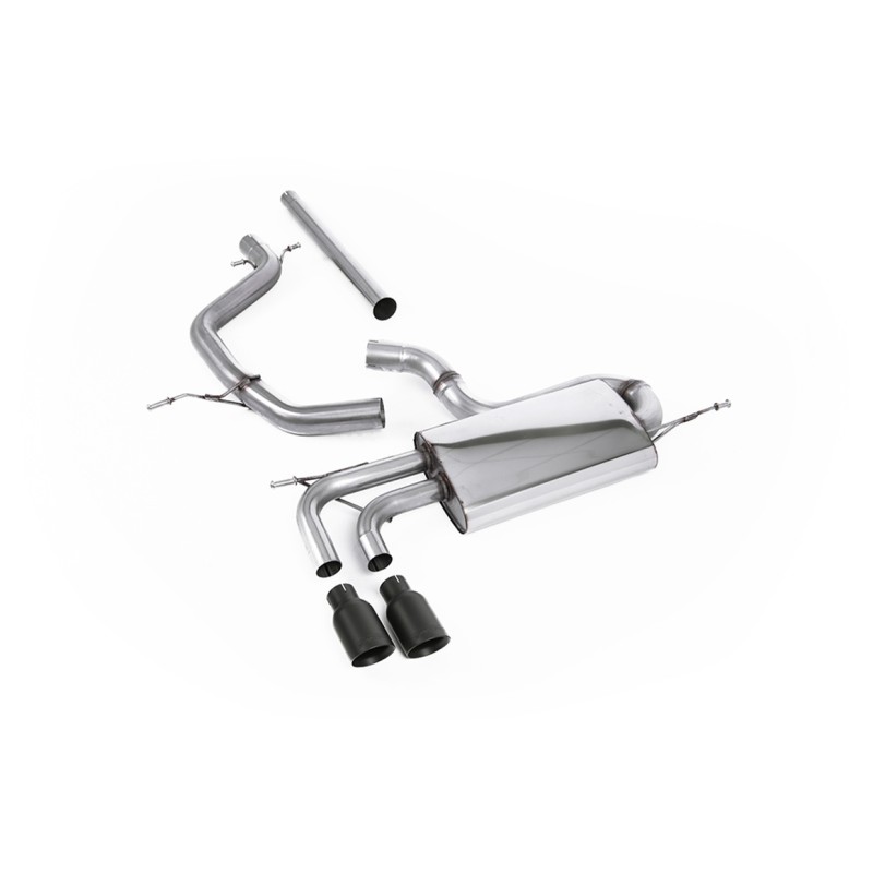 VW Golf Mk5 2.0 TDI 140PS - Non-Resonated (Louder) Cat-Back Exhaust System with Cerakote Black Tips (For GTI Valance) - Cerakote Black