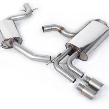 VW Golf Mk5 GTi Edition 30 2.0T - Resonated (Quieter) Cat-Back Exhaust System with Titanium Tips - Brushed Titanium