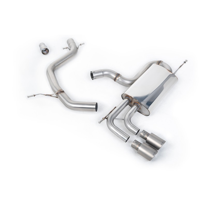 VW Golf Mk6 GT 1.4 TSI 160PS - Non-Resonated (Louder) Cat-Back Exhaust System with Titanium Tips - Brushed Titanium