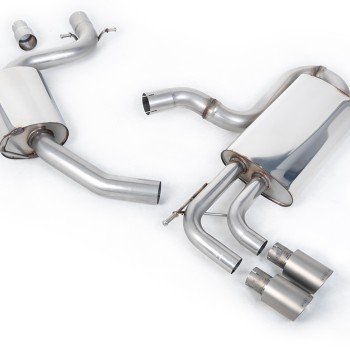 VW Golf Mk6 GT 1.4 TSI 160PS - Resonated (Quieter) Cat-Back Exhaust System with Titanium Tips - Brushed Titanium