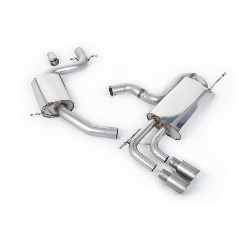 VW Golf Mk6 GT 1.4 TSI 160PS - Resonated (Quieter) Cat-Back Exhaust System with Titanium Tips - Brushed Titanium