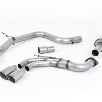VW Golf GTI Mk7 - Resonated (Quieter) Cat-Back Exhaust System with Titanium Tips - Brushed Titanium