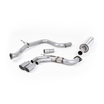 VW Golf GTI Mk7 - Resonated (Quieter) Cat-Back Exhaust System with Titanium Tips - Brushed Titanium