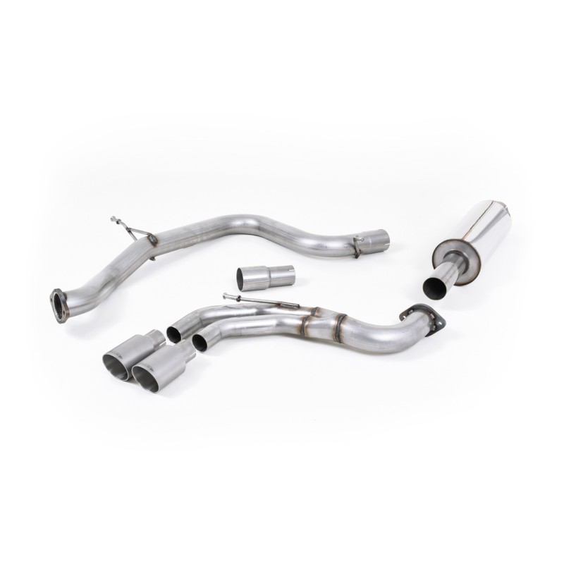 VW Golf GTI Mk7 - Resonated (Quieter) Cat-Back Exhaust System with Titanium Tips - Brushed Titanium