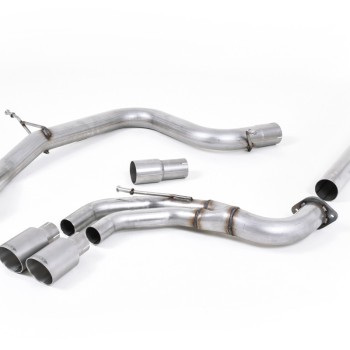 VW Golf GTD Mk7 - Non-Resonated (Louder) Cat-Back Exhaust System with Titanium Tips - Brushed Titanium