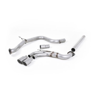VW Golf GTD Mk7 - Non-Resonated (Louder) Cat-Back Exhaust System with Titanium Tips - Brushed Titanium