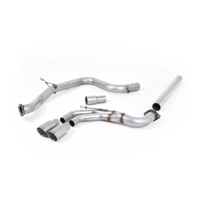 VW Golf GTD Mk7 - Non-Resonated (Louder) Cat-Back Exhaust System with Titanium Tips - Brushed Titanium