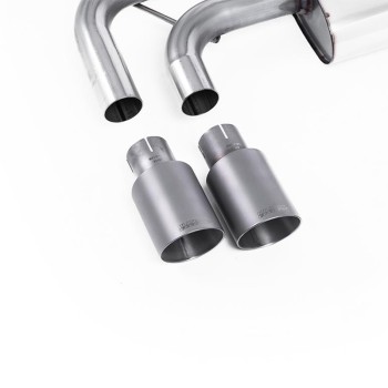 VW Golf Mk5 2.0 TDI 140PS - Non-Resonated (Louder) Cat-Back Exhaust System with Titanium Tips (For GTI Valance) - Brushed Titanium