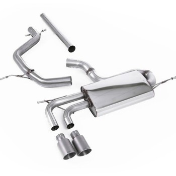 VW Golf Mk5 2.0 TDI 140PS - Non-Resonated (Louder) Cat-Back Exhaust System with Titanium Tips (For GTI Valance) - Brushed Titanium