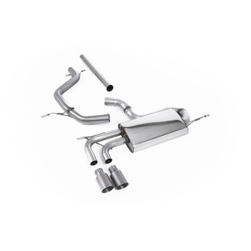 VW Golf Mk5 2.0 TDI 140PS - Non-Resonated (Louder) Cat-Back Exhaust System with Titanium Tips (For GTI Valance) - Brushed Titanium