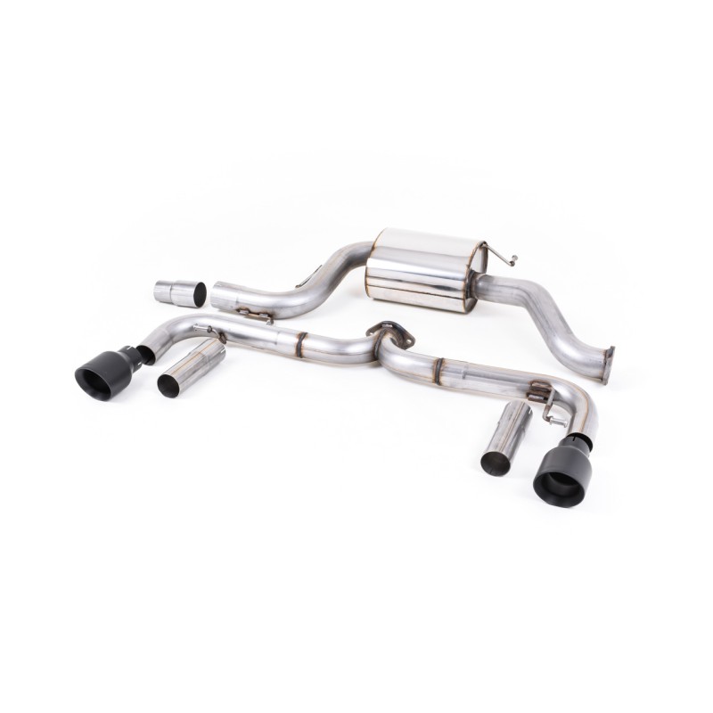 VW Beetle 2.0 TSI (A5 Chassis) - Non-Resonated (Louder) Cat-Back Exhaust System with Cerakote Black Tips - Cerakote Black