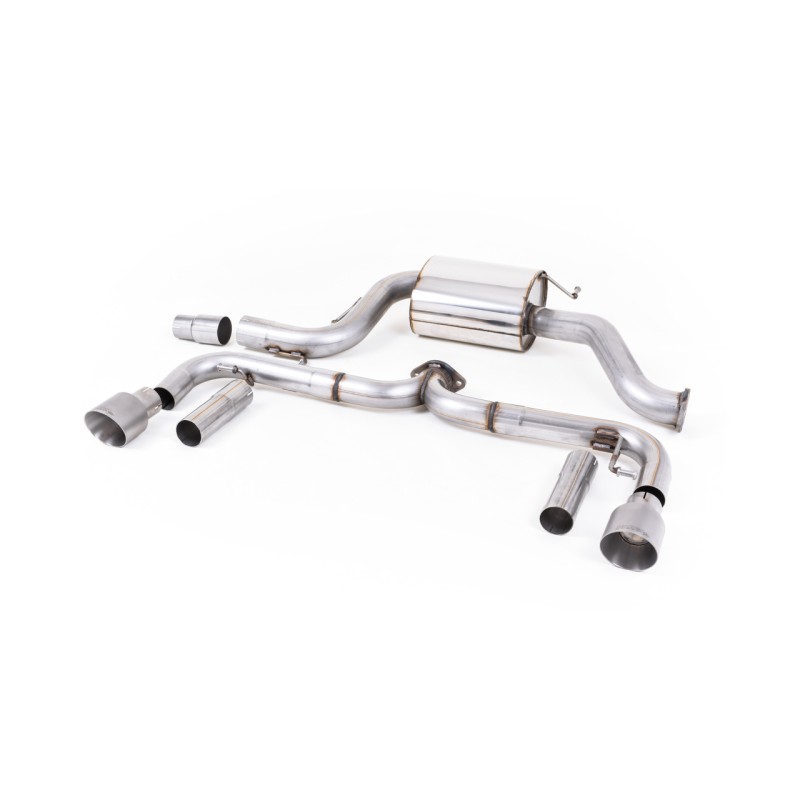 VW Beetle 2.0 TSI (A5 Chassis) - Non-Resonated (Louder) Cat-Back Exhaust System with Titanium Tips - Brushed Titanium
