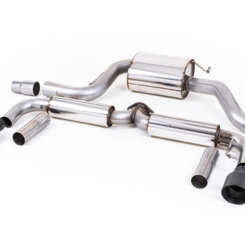 VW Beetle 2.0 TSI (A5 Chassis) - Resonated (Quieter) Cat-Back Exhaust System with Cerakote Black Tips - Cerakote Black