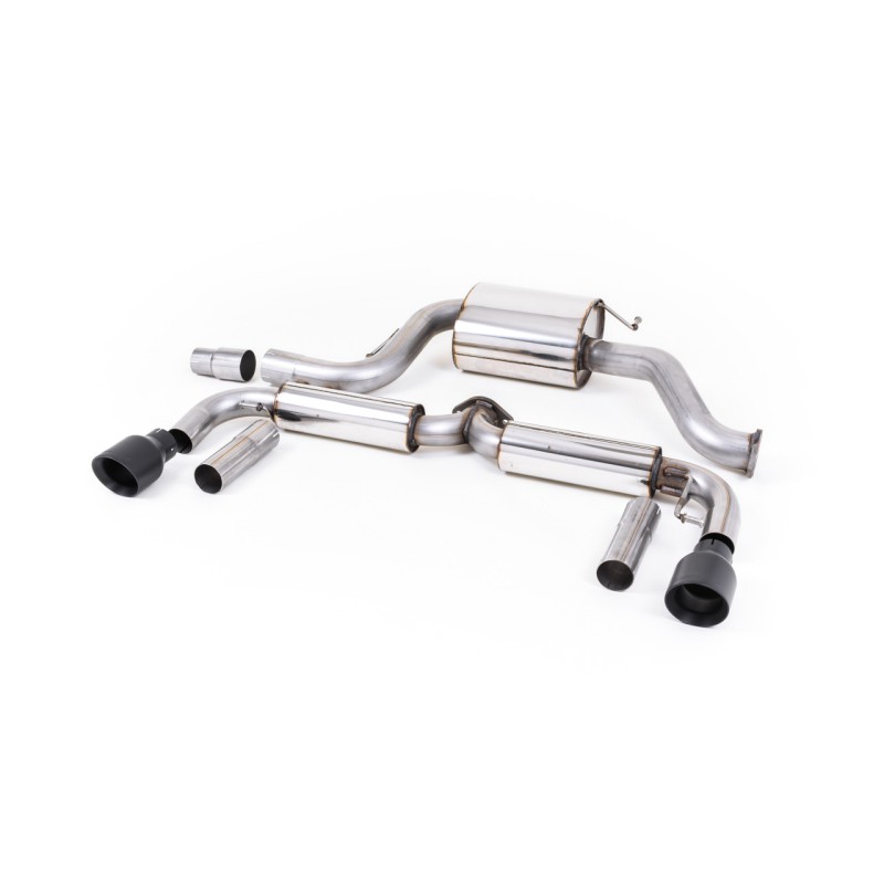 VW Beetle 2.0 TSI (A5 Chassis) - Resonated (Quieter) Cat-Back Exhaust System with Cerakote Black Tips - Cerakote Black