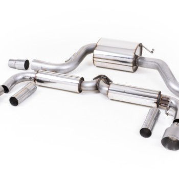 VW Beetle 2.0 TSI (A5 Chassis) - Resonated (Quieter) Cat-Back Exhaust System with Titanium Tips - Brushed Titanium