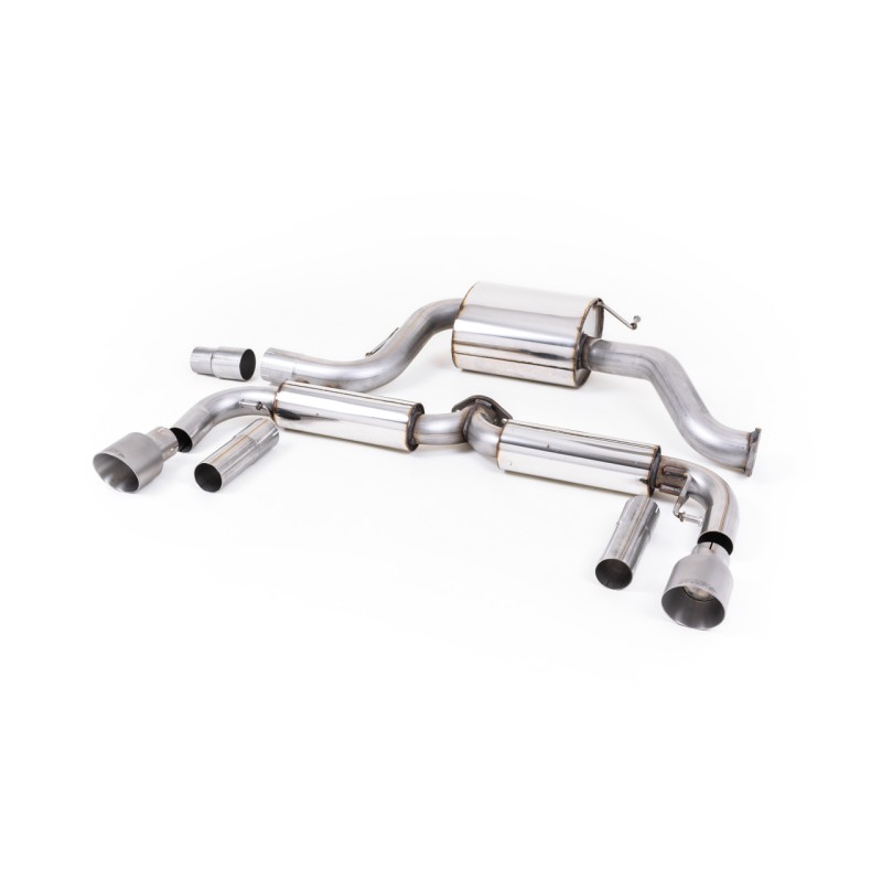 VW Beetle 2.0 TSI (A5 Chassis) - Resonated (Quieter) Cat-Back Exhaust System with Titanium Tips - Brushed Titanium