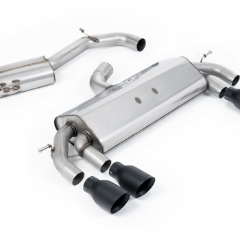 VW Golf R MK7 2.0 TSI (76.2mm systems) - Resonated RACE (Quieter) Cat-Back Exhaust System - Cerakote Black