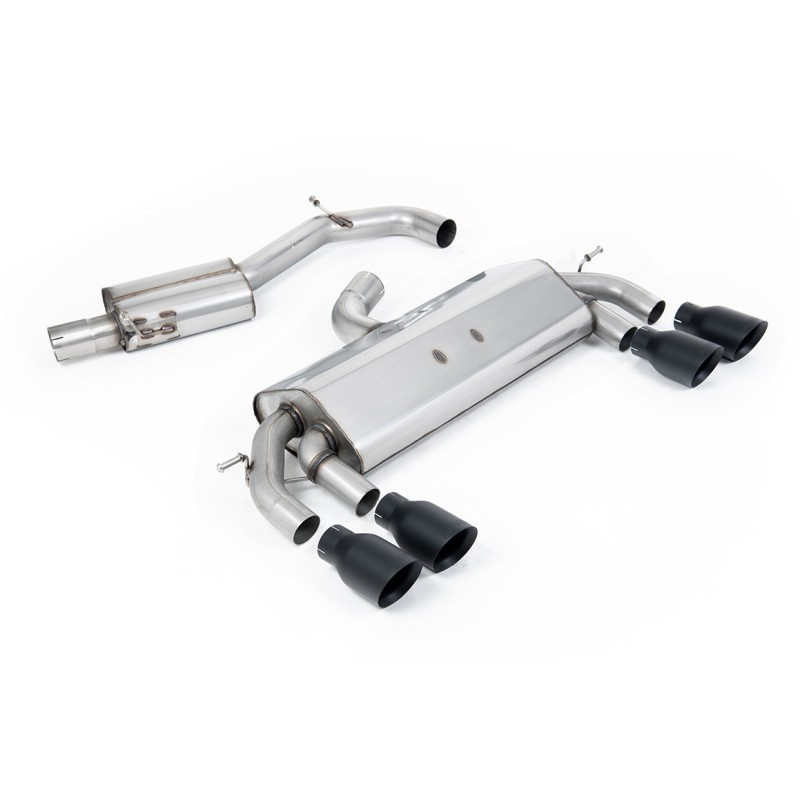 VW Golf R MK7 2.0 TSI (76.2mm systems) - Resonated RACE (Quieter) Cat-Back Exhaust System - Cerakote Black