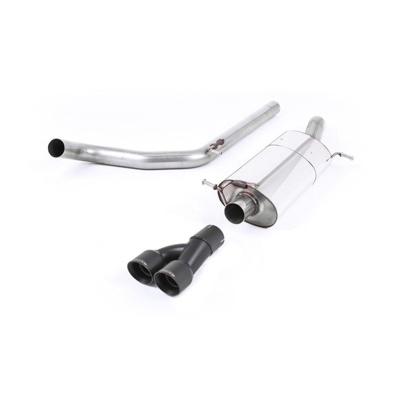 VW Polo GTI 1.8 TSI 192ps - Non-Resonated (Louder) Cat-Back Exhaust System with Twin Polished Tips - Cerakote Black