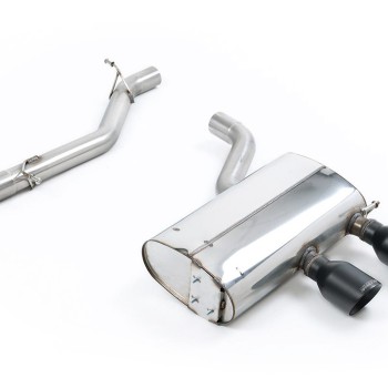 VW Golf MK5 R32 3.2 V6 - Non-Resonated (Louder) Cat-Back Exhaust System with Cerakote Black Trims - Cerakote Black