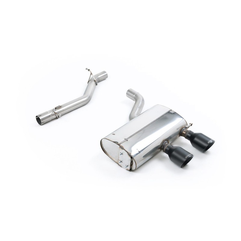 VW Golf MK5 R32 3.2 V6 - Non-Resonated (Louder) Cat-Back Exhaust System with Cerakote Black Trims - Cerakote Black