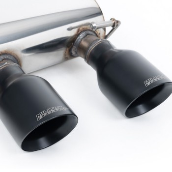 VW Golf MK5 R32 3.2 V6 - Resonated (Quieter) Cat-Back Exhaust System with Cerakote Black Trims - Cerakote Black