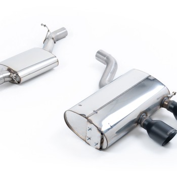 VW Golf MK5 R32 3.2 V6 - Resonated (Quieter) Cat-Back Exhaust System with Cerakote Black Trims - Cerakote Black