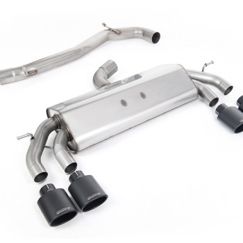 VW Golf R MK7.5 2.0 TSI 310ps (Non GPF Models & 76mm systems) - Non-Valved & Non-Resonated (Louder) Cat-Back Race Exhaust System with Cerakote Black Oval Tips - Black Ovals