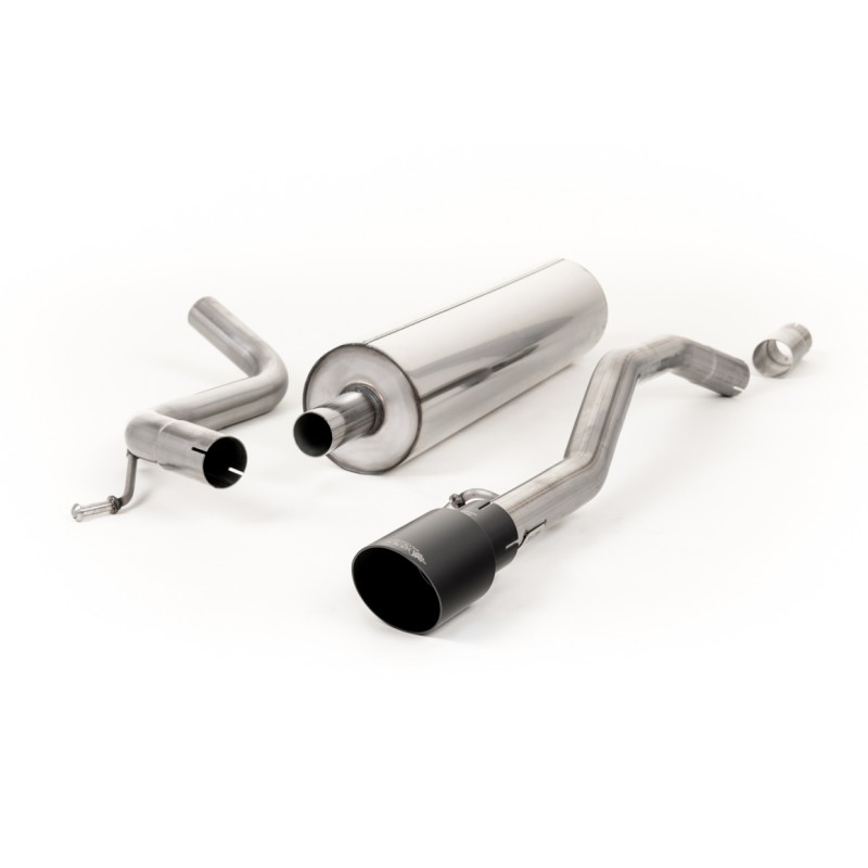 VW Up GTI 115ps & 1.0TSI 90ps - Resonated (Quieter) Cat-Back Exhaust System with with GT-90 Cerakote Black Trim - Cerakote Black