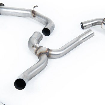 VW Golf 2.0TFSI Mk7 - Resonated (Quieter) Cat-Back Exhaust System with Polished GT-100 Trims - Polished