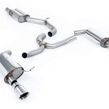 VW Golf 2.0TFSI Mk7 - Resonated (Quieter) Cat-Back Exhaust System with Polished GT-100 Trims - Polished