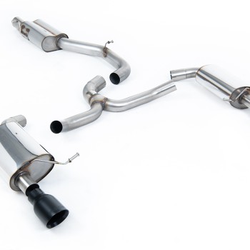 VW Golf 2.0TFSI Mk7 - Resonated (Quieter) Cat-Back Exhaust System with Black Cerakote GT-100 Trims - Cerakote Black