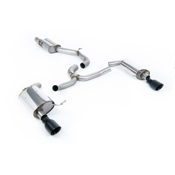 VW Golf 2.0TFSI Mk7 - Resonated (Quieter) Cat-Back Exhaust System with Black Cerakote GT-100 Trims - Cerakote Black